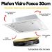 Lustre Luminária Plafon de Vidro Fosco sobrepor para 02 Lâmpadas Quadrado 30cm - Ideal para Sala, Quarto, Cozinha, Banheiro, Lavanderia, Quintal