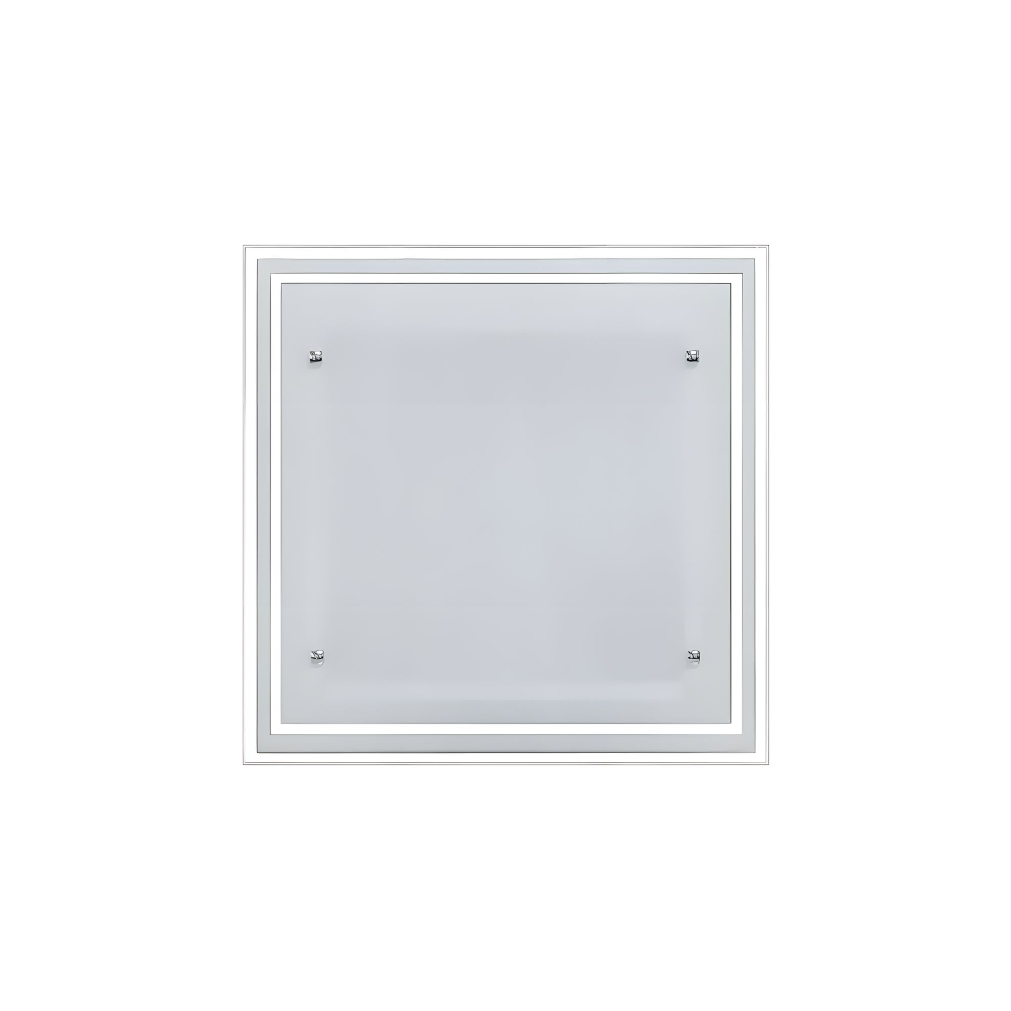 Lustre Luminária Plafon de Vidro Fosco sobrepor para 02 Lâmpadas Quadrado 30cm - Ideal para Sala, Quarto, Cozinha, Banheiro, Lavanderia, Quintal