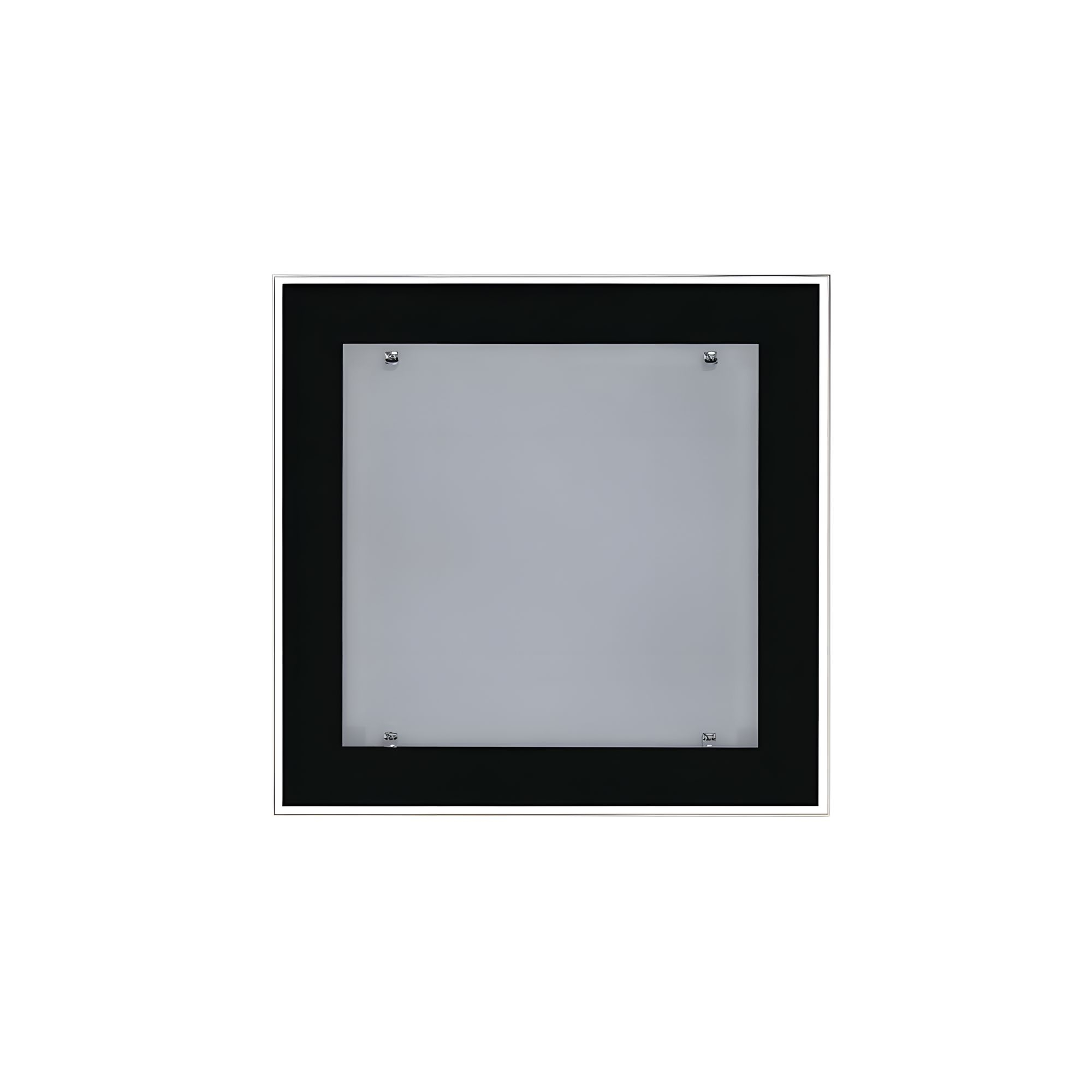 Lustre Luminária Plafon de Vidro Preto sobrepor para 02 Lâmpadas Quadrado 30cm - Ideal para Sala, Quarto, Cozinha, Banheiro, Lavanderia, Quintal