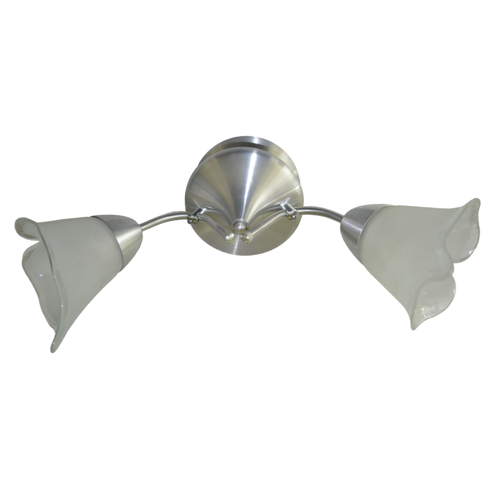 Lustre Luminária de Teto com 02 hastes e 02 vidros Modelo Tulipa - Para 02 lâmpadas Padrão E27 Bivolt 110v / 220v