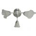 Lustre Luminária de Teto com 03 hastes e 03 tulipas de vidro - Para 03 lâmpadas Padrão E27 Bivolt 110v / 220v