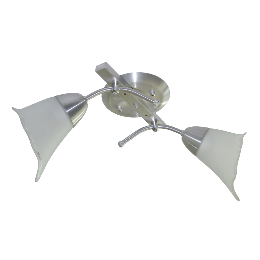 Lustre Luminária no trilho de teto com 02 hastes com 02 vidros Tulipa - Para 02 lâmpadas Padrão E27 Bivolt 110v / 220v