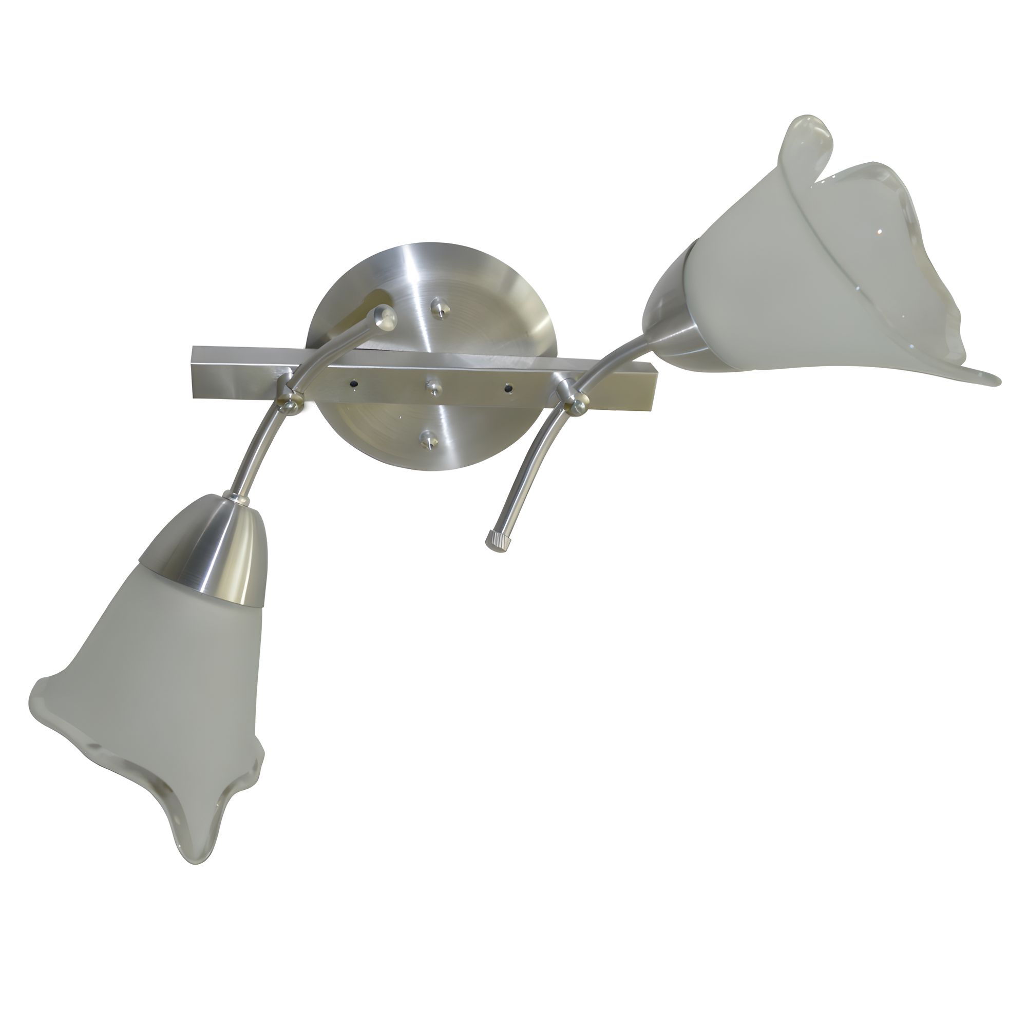 Lustre Luminária no trilho de teto com 02 hastes com 02 vidros Tulipa - Para 02 lâmpadas Padrão E27 Bivolt 110v / 220v