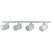 Trilho de 65cm com 04 Spots para 04 lâmpadas padrão E27 - Ideal para Sala, Quarto, Cozinha, Comércio - Bivolt 110v/220v - Branco