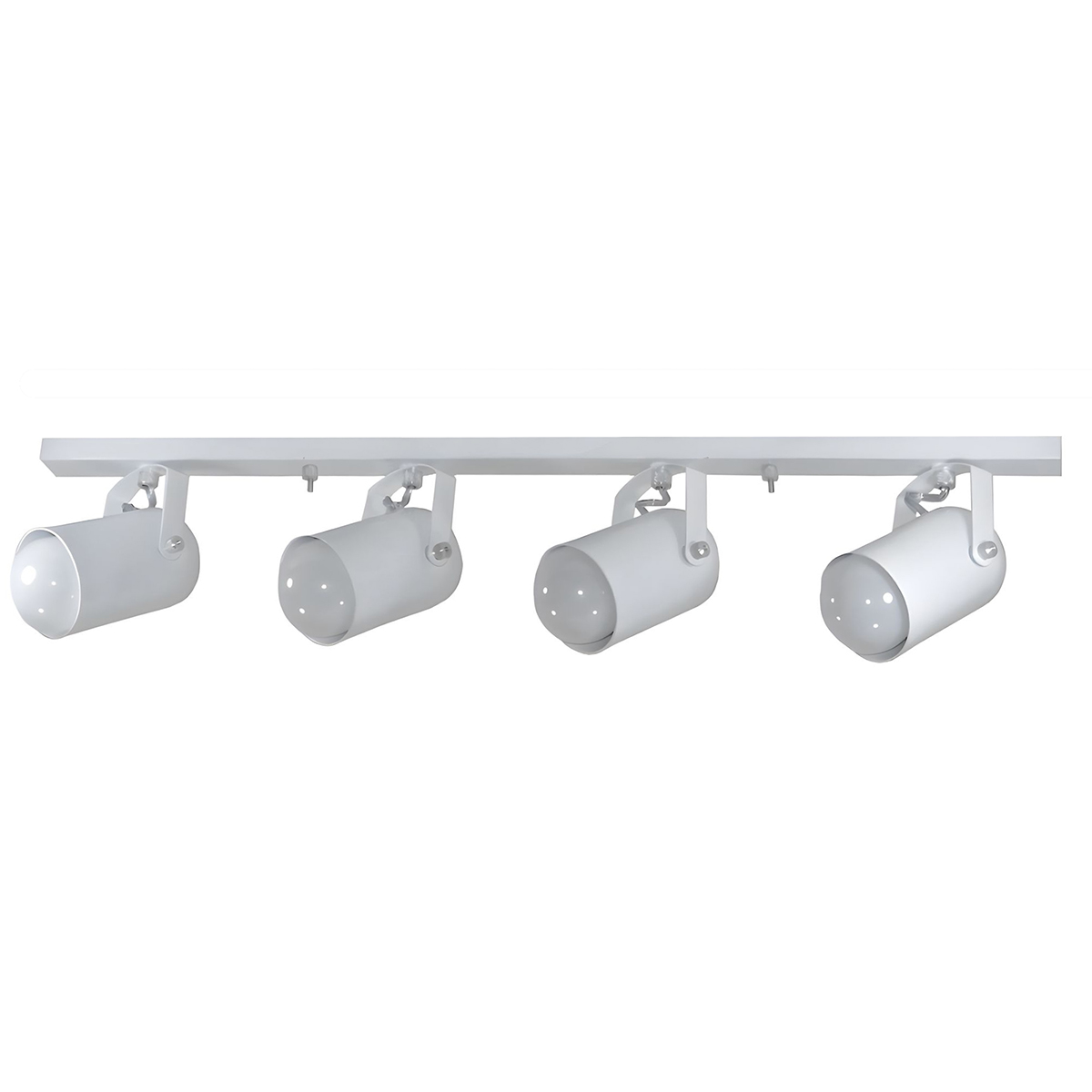 Trilho de 65cm com 04 Spots para 04 lâmpadas padrão E27 - Ideal para Sala, Quarto, Cozinha, Comércio - Bivolt 110v/220v - Branco