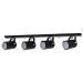 Trilho de 65cm com 04 Spots para 04 lâmpadas padrão E27 - Ideal para Sala, Quarto, Cozinha, Comércio - Bivolt 110v/220v - Preto