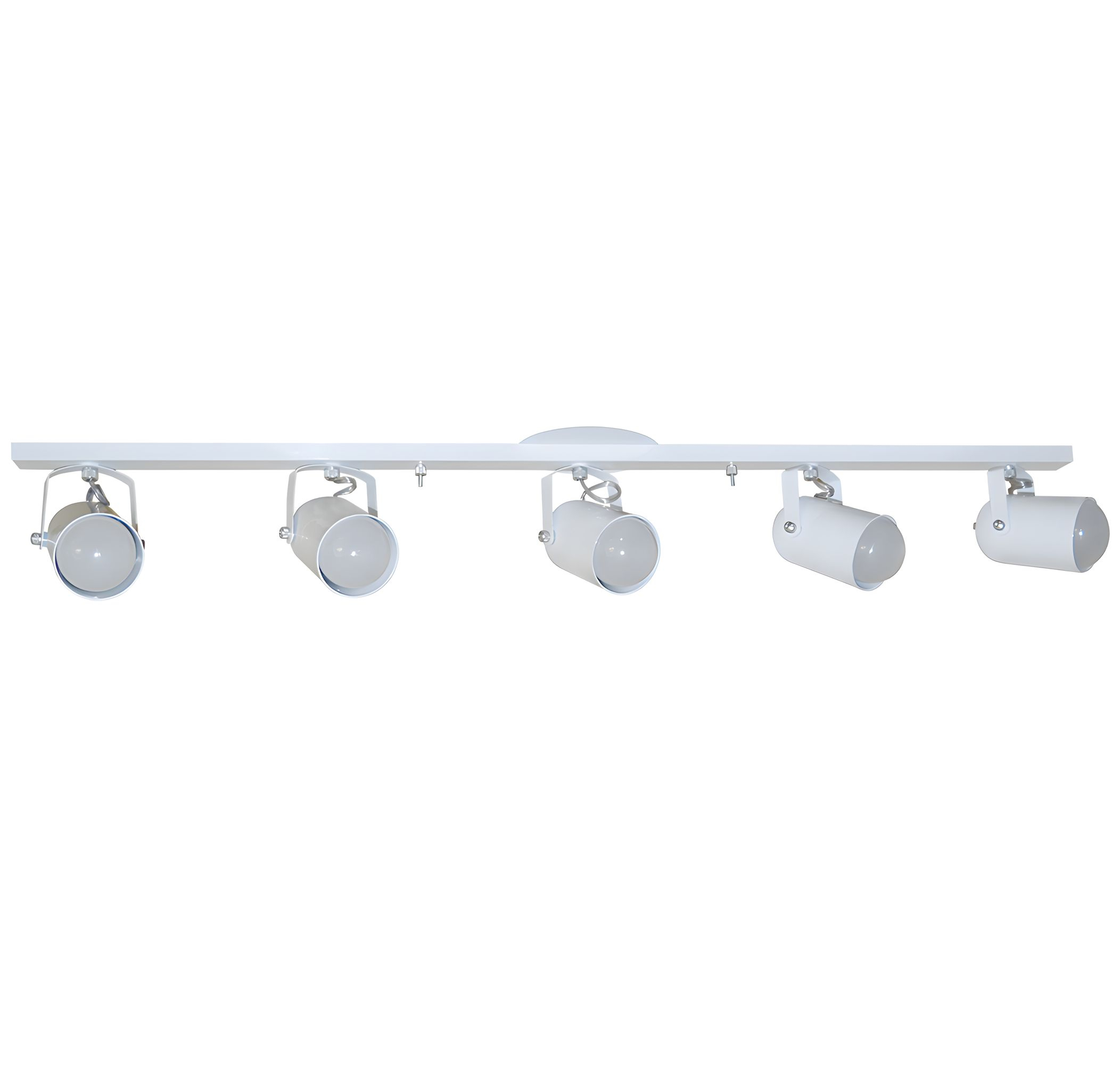Trilho de 95cm com 05 Spots para 05 lâmpadas padrão E27 - Ideal para Sala, Quarto, Cozinha, Comércio - Bivolt 110v/220v - Branco