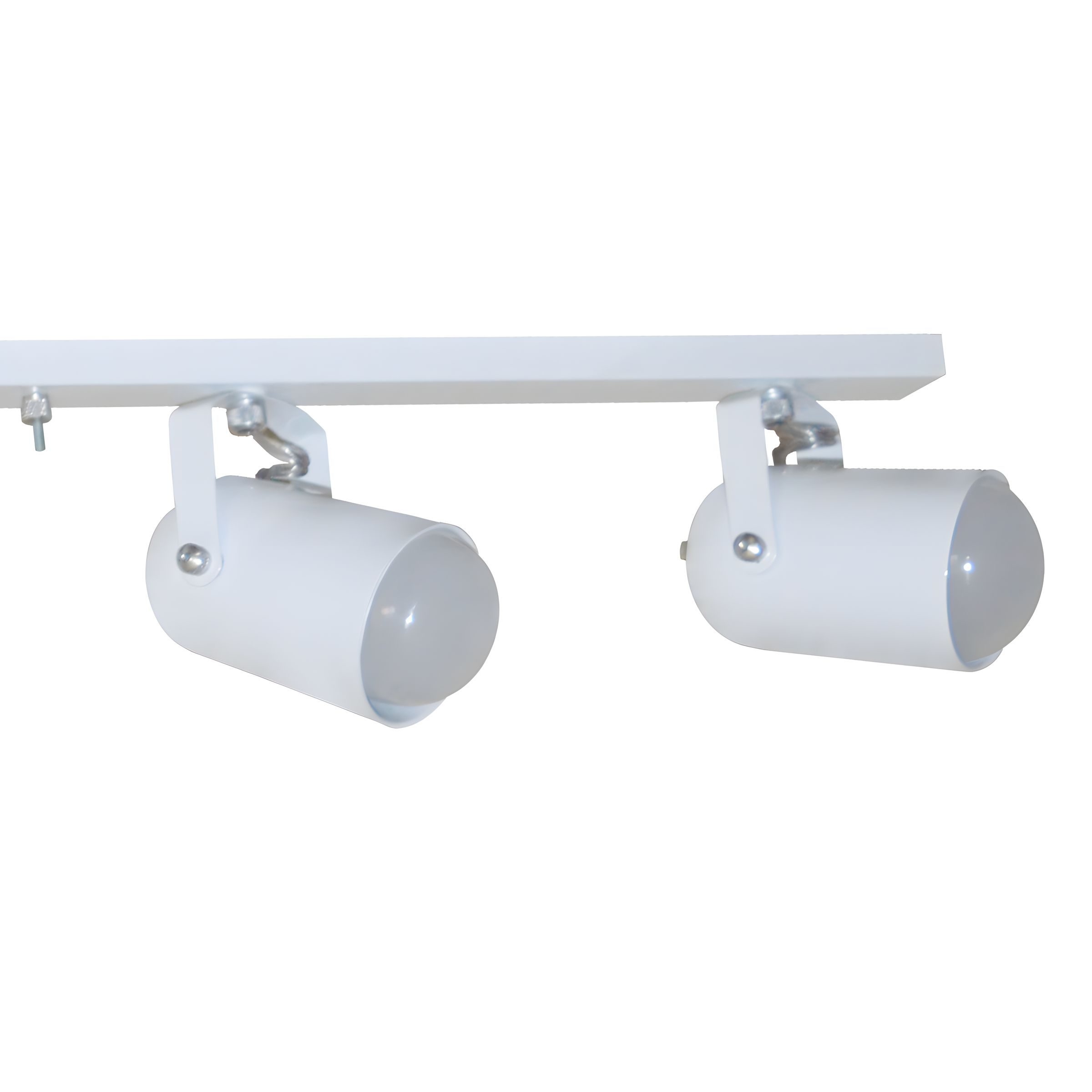 Trilho de 95cm com 05 Spots para 05 lâmpadas padrão E27 - Ideal para Sala, Quarto, Cozinha, Comércio - Bivolt 110v/220v - Branco