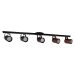 Trilho de 95cm com 05 Spots para 05 lâmpadas padrão E27 - Ideal para Sala, Quarto, Cozinha, Comércio - Bivolt 110v/220v - Preto com Cobre