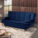 Sofá-Cama Casal 3 Lugares Dinorá Suede Azul
