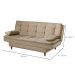Sofá-Cama Casal 3 Lugares Dinorá Suede Bege