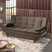 Sofá-Cama Casal 3 Lugares Dinorá Suede Capuccino