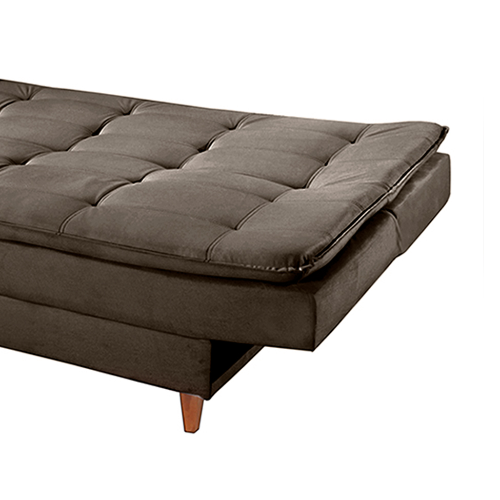 Sofá-Cama Casal 3 Lugares Dinorá Suede Capuccino