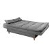 Sofá-Cama Casal 3 Lugares Dinorá Suede Cinza
