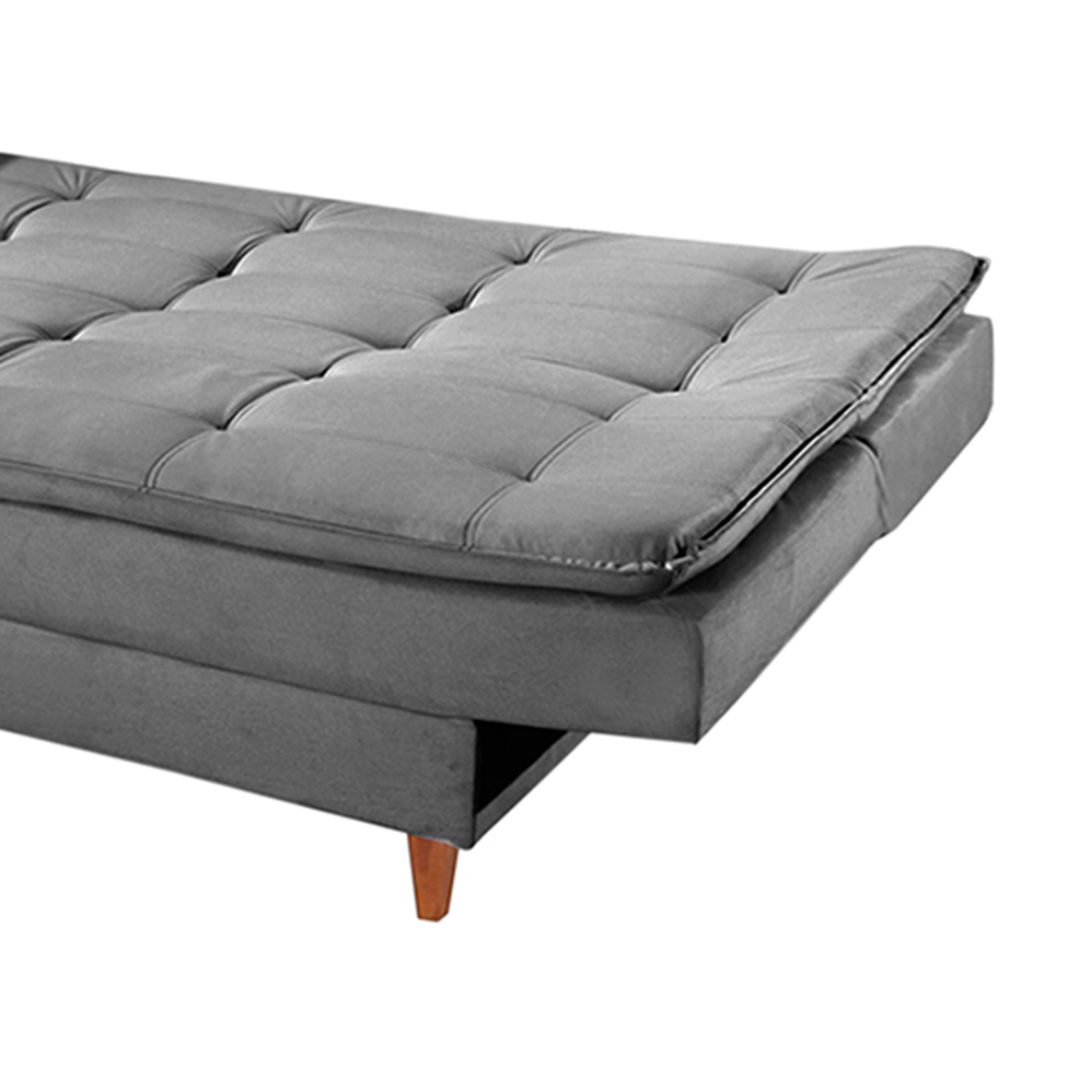 Sofá-Cama Casal 3 Lugares Dinorá Suede Cinza