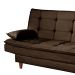 Sofá-Cama Casal 3 Lugares Dinorá Suede Marrom