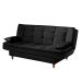 Sofá-Cama Casal 3 Lugares Dinorá Suede Preto