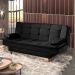 Sofá-Cama Casal 3 Lugares Dinorá Suede Preto