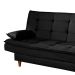 Sofá-Cama Casal 3 Lugares Dinorá Suede Preto