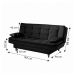 Sofá-Cama Casal 3 Lugares Dinorá Suede Preto