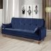 Sofá-Cama Casal 3 Lugares Tokio Suede Azul