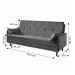 Sofá-Cama Casal 3 Lugares Tokio Suede Azul