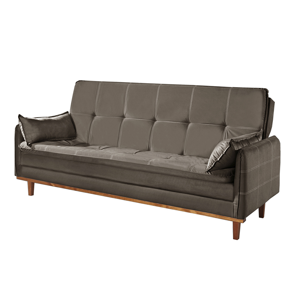 Sofá-Cama Casal 3 Lugares Tokio Suede Capuccino