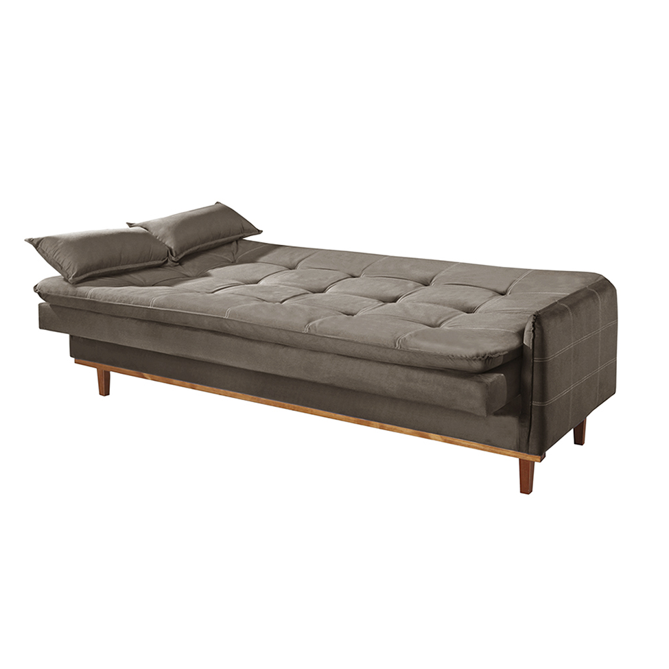 Sofá-Cama Casal 3 Lugares Tokio Suede Capuccino
