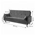Sofá-Cama Casal 3 Lugares Tokio Suede Capuccino