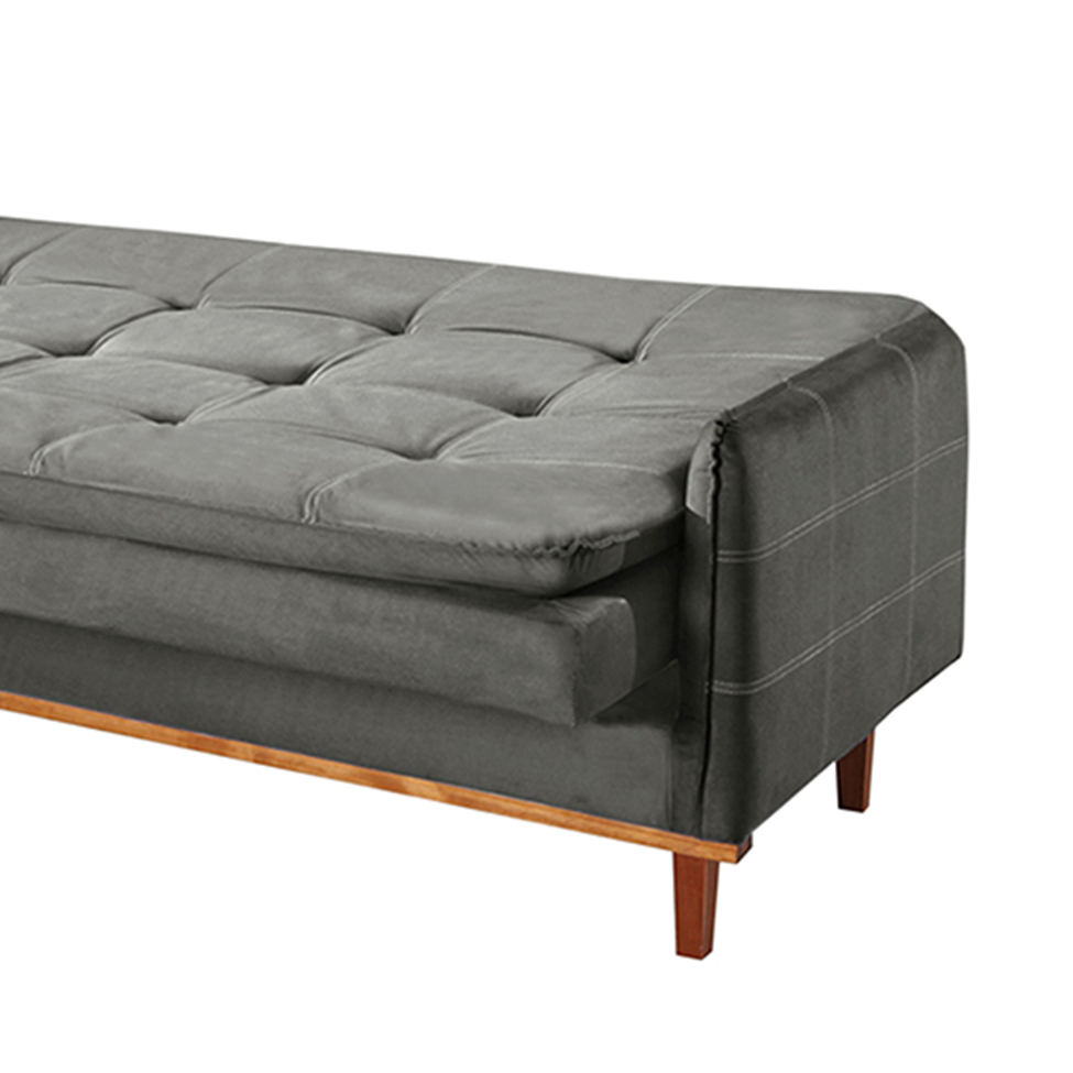 Sofá-Cama Casal 3 Lugares Tokio Suede Cinza