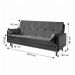 Sofá-Cama Casal 3 Lugares Tokio Suede Cinza
