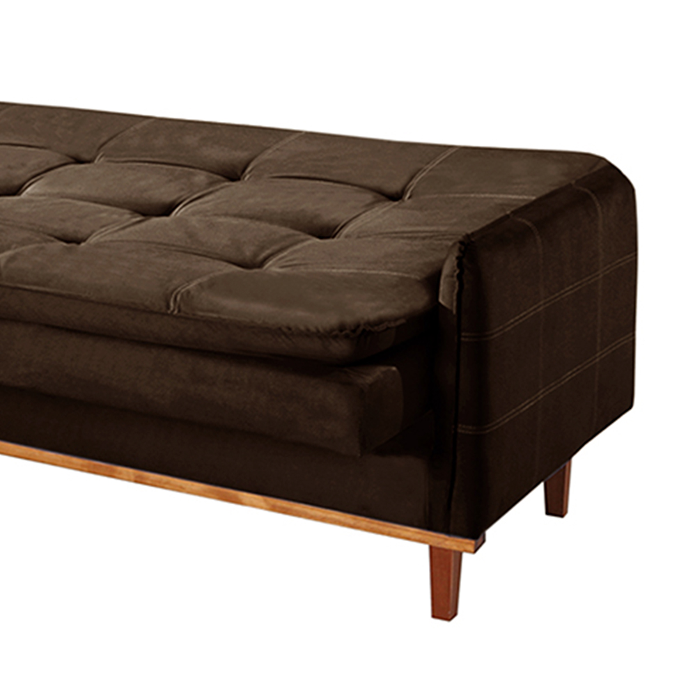 Sofá-Cama Casal 3 Lugares Tokio Suede Marrom
