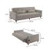 Sofá-Cama Casal 3 Lugares com USB Noronha Linho Bege Claro