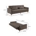 Sofá-Cama Casal 3 Lugares com USB Noronha Linho Marrom