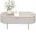 Aparador Beca e Mesa de Centro Giverny Orgânico Industrial D05 Bali Quartzo - Lyam Decor