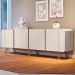 Aparador Buffet Bar Living Para Sala de Estar 04 Portas 220 cm Santiago B01 Off White - Lyam