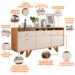 Aparador Buffet Bar Para Sala 02 Portas 02 Gavetas Valentim B01 Cinamomo Off White - Lyam Decor