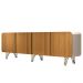 Aparador Buffet Bar Para Sala 04 Portas 220 cm Santiago B01 Off White Cinamomo - Lyam