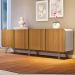 Aparador Buffet Bar Para Sala 04 Portas 220 cm Santiago B01 Off White Cinamomo - Lyam