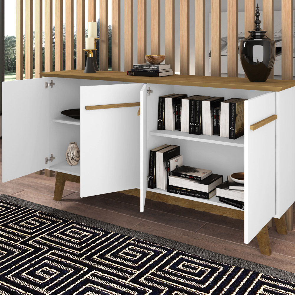 Aparador Buffet Decorativo Magno B02 Cinamomo Branco - Lyam Decor