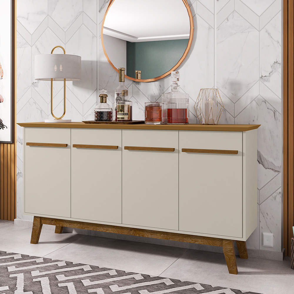 Aparador Buffet Decorativo Magno B02 Cinamomo Off White - Lyam Decor