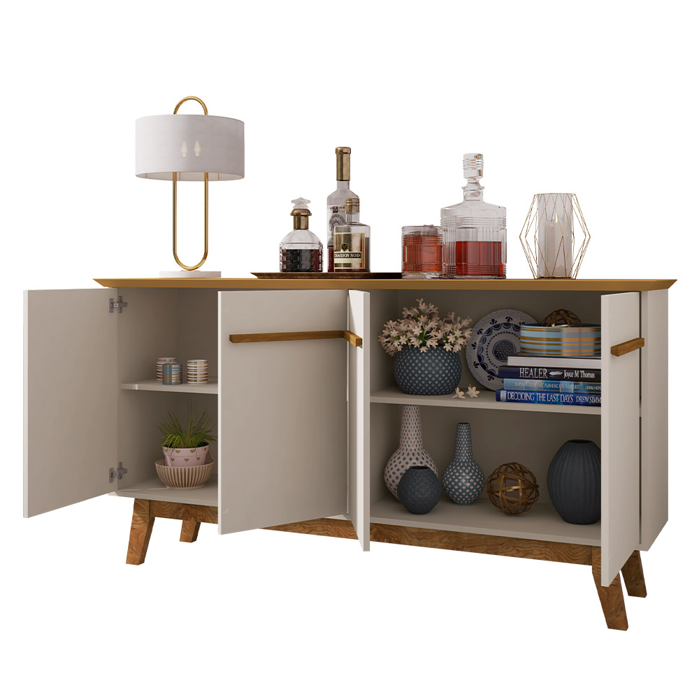 Aparador Buffet Decorativo Magno B02 Cinamomo Off White - Lyam Decor
