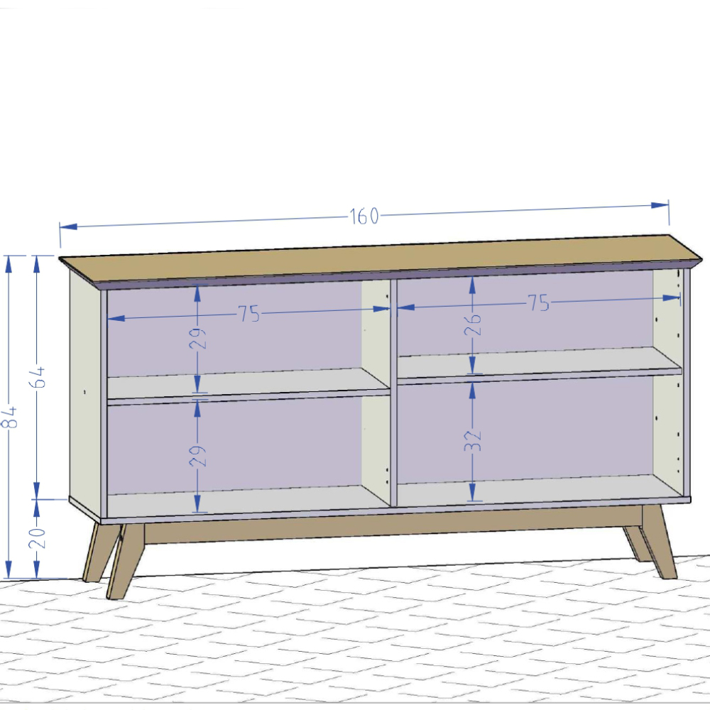 Aparador Buffet Decorativo Magno B02 Cinamomo Off White - Lyam Decor
