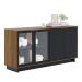 Aparador Buffet Para Sala de Jantar 04 Portas Áustria C04 Preto Noce Milano - Lyam Decor