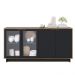 Aparador Buffet Para Sala de Jantar 04 Portas Áustria C04 Preto Noce Milano - Lyam Decor