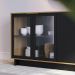 Aparador Buffet Para Sala de Jantar 04 Portas Áustria C04 Preto Noce Milano - Lyam Decor