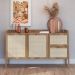 Aparador Buffet Para Sala de Jantar 139cm Pés Madeira Moss A03 Hanover Roble - Lyam Decor