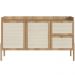 Aparador Buffet Para Sala de Jantar 139cm Pés Madeira Moss A03 Hanover Roble - Lyam Decor