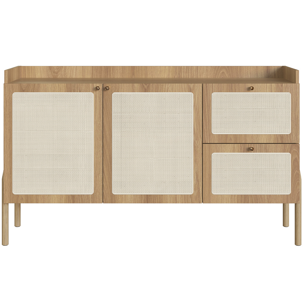 Aparador Buffet Para Sala de Jantar 139cm Pés Madeira Moss A03 Hanover Roble - Lyam Decor