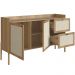 Aparador Buffet Para Sala de Jantar 139cm Pés Madeira Moss A03 Hanover Roble - Lyam Decor